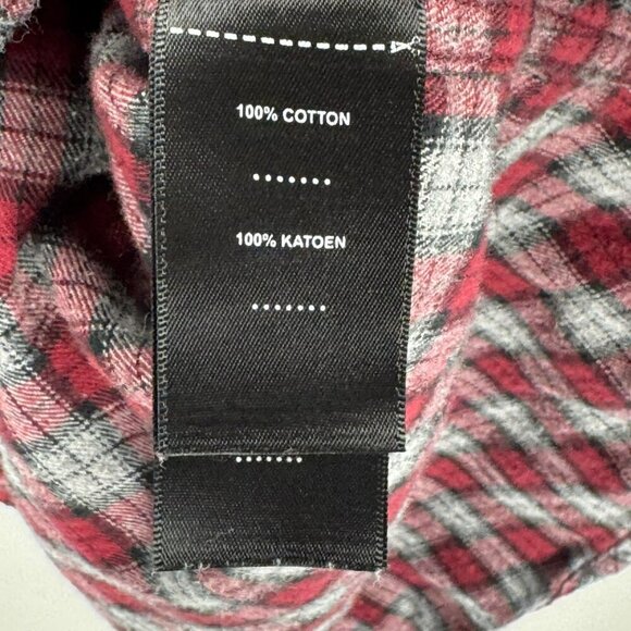 Harley-Davidson Genuine MotorClothes Red/Grey Plaid Flannel Long Sleeve Shirt - Picture 6 of 7